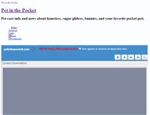 Tablet Screenshot of petinthepocket.com